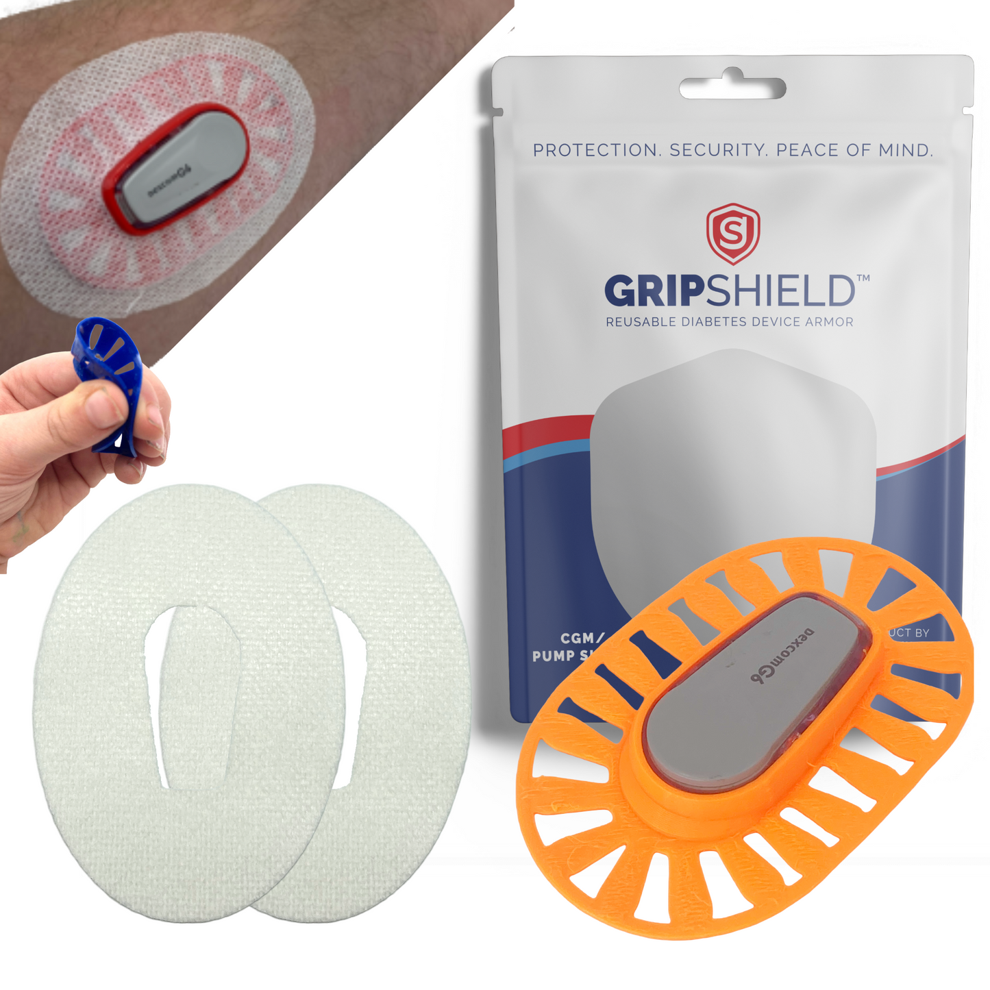 GripShield® Compatible With Dexcom G6® – Reusable Device Bump Protector | Secure & Comfortable Fit