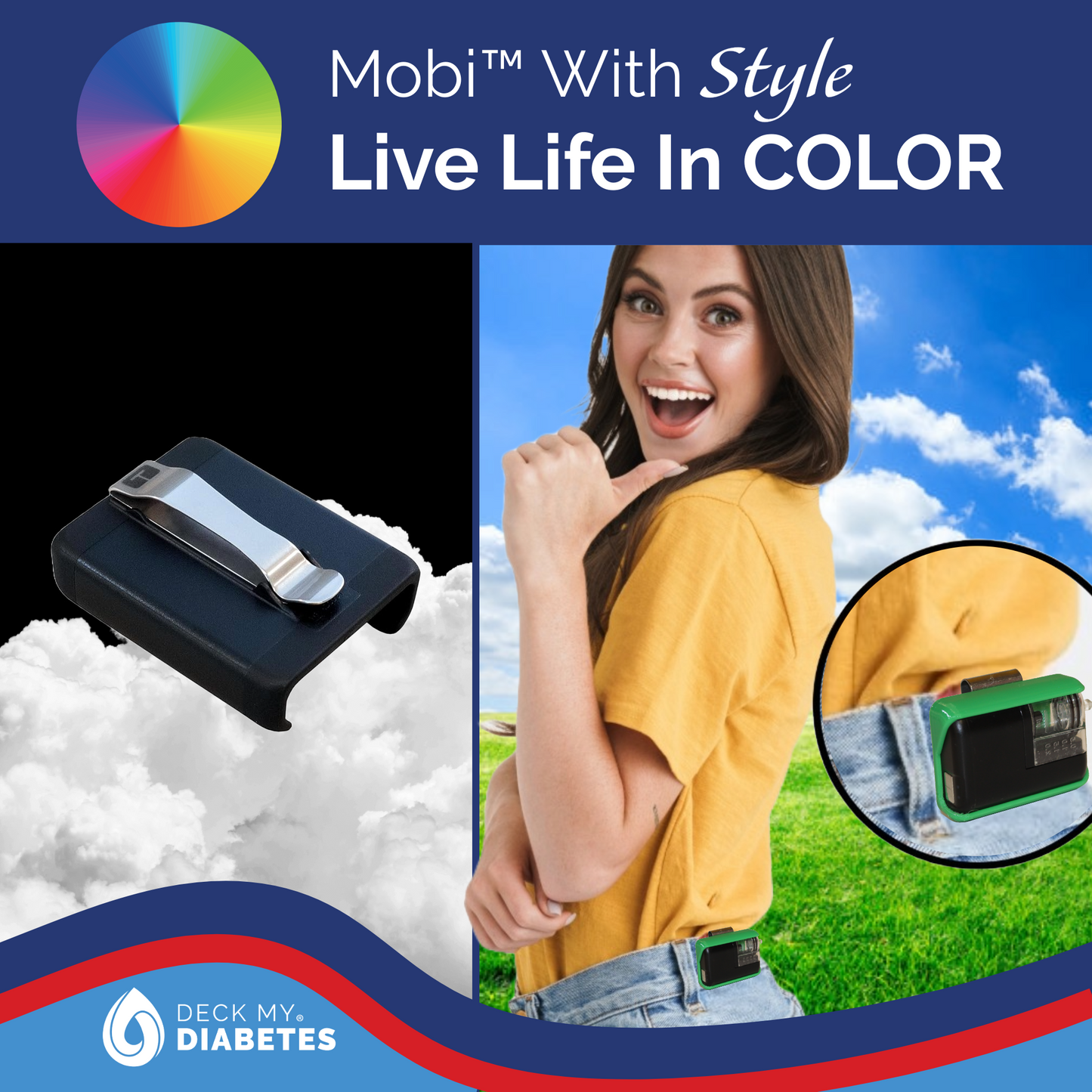 Horizontal Clip Case Compatible with Tandem Mobi™- Stainless Steel Clip