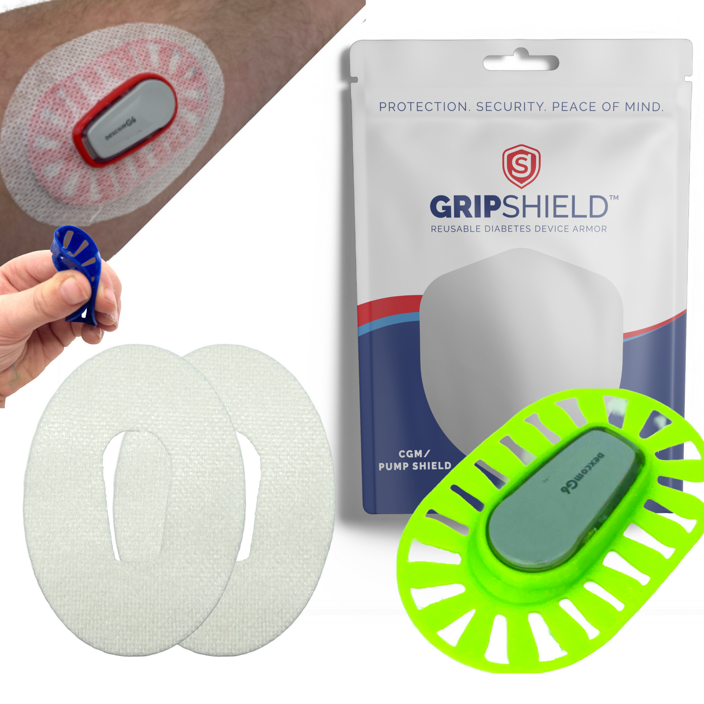 GripShield® Compatible With Dexcom G6® – Reusable Device Bump Protector | Secure & Comfortable Fit