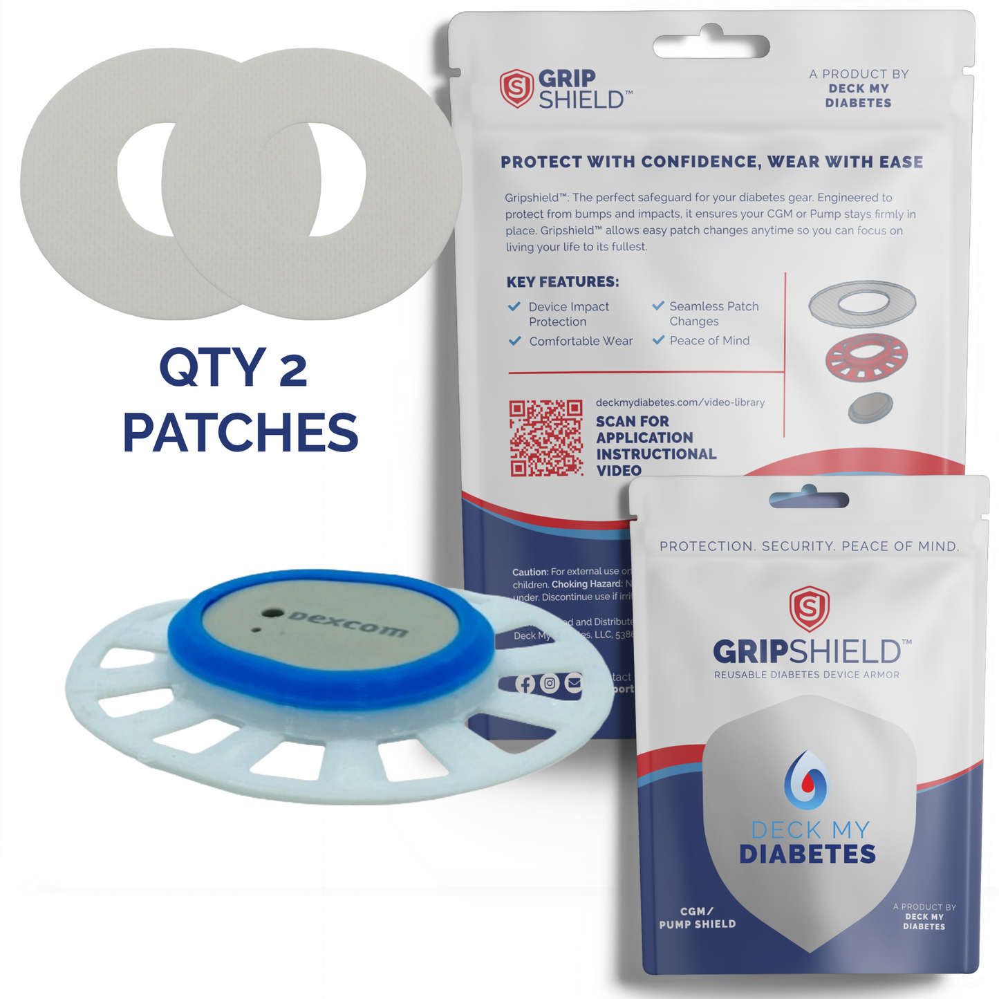 CHAOS Multi-Color Reusable GripShield® Compatible with Dexcom G7™/Stelo™ | Bump Protector | Reusable CGM Bump Protection