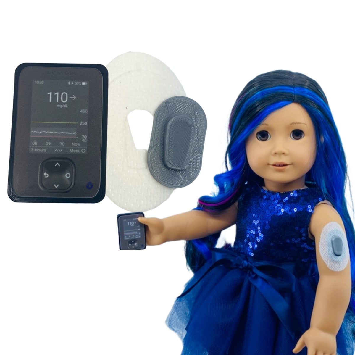WarriorBuddy™ 'Dexcom G6®' Toy for 18" Dolls and Plush Toys | Handcrafted T1D CGM Accessory