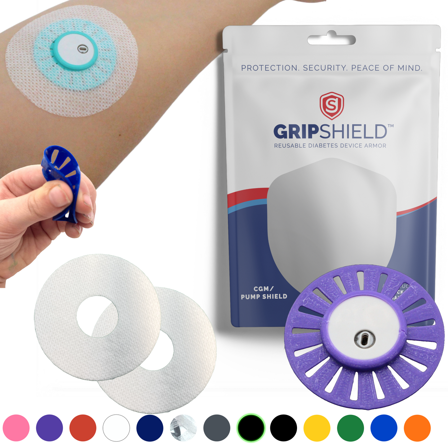 GripShield® Compatible With Libre® 3, Libre® 3 Plus & Minimed Instinct® – Reusable Device Protector | Secure & Comfortable Fit