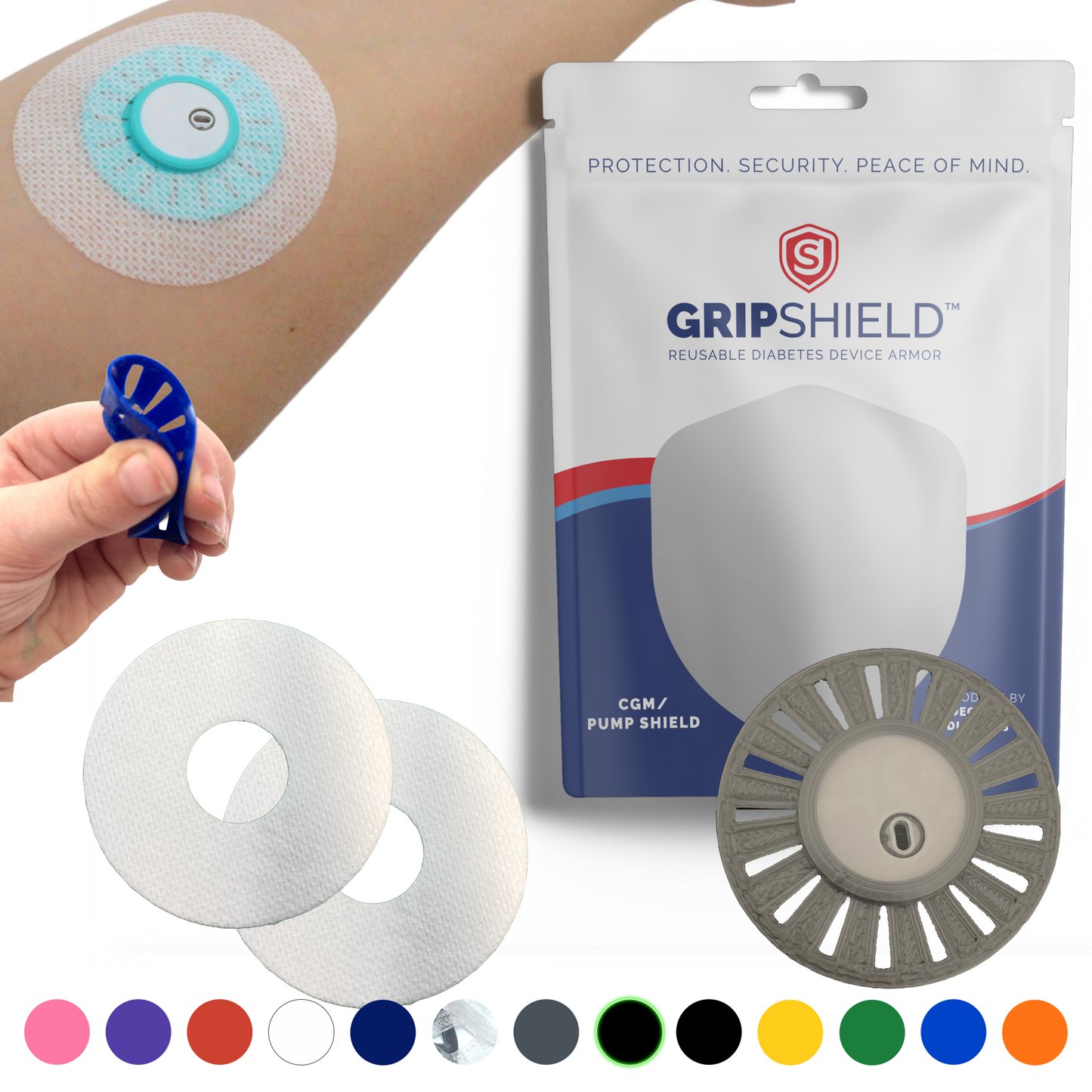 GripShield® Compatible With Libre® 3, Libre® 3 Plus & Minimed Instinct® – Reusable Device Protector | Secure & Comfortable Fit