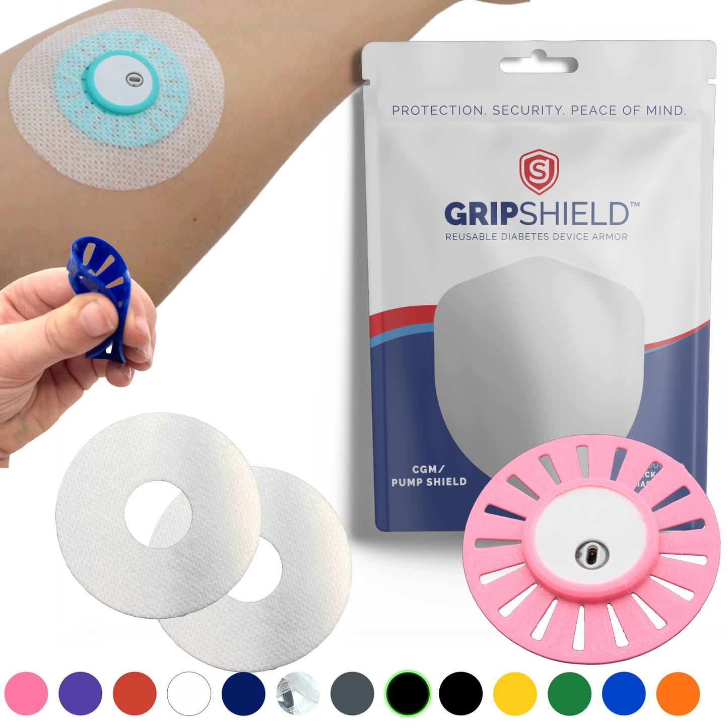 GripShield® Compatible With Libre® 3, Libre® 3 Plus & Minimed Instinct® – Reusable Device Protector | Secure & Comfortable Fit