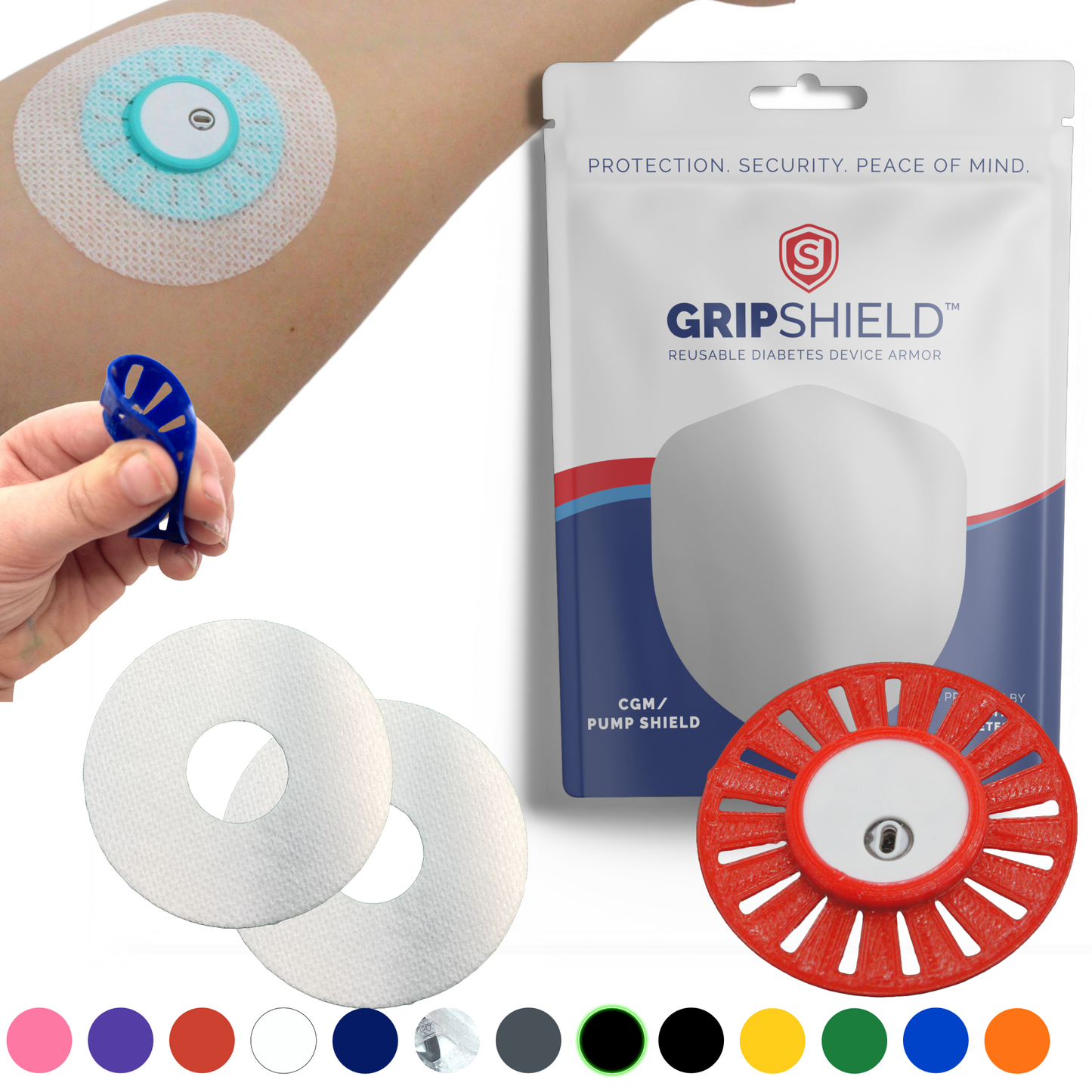 GripShield® Compatible With Libre® 3, Libre® 3 Plus & Minimed Instinct® – Reusable Device Protector | Secure & Comfortable Fit