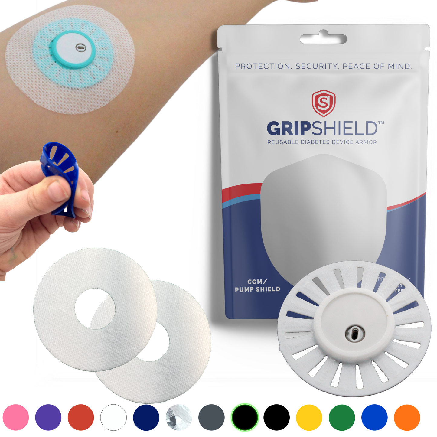GripShield® Compatible With Libre® 3, Libre® 3 Plus & Minimed Instinct® – Reusable Device Protector | Secure & Comfortable Fit