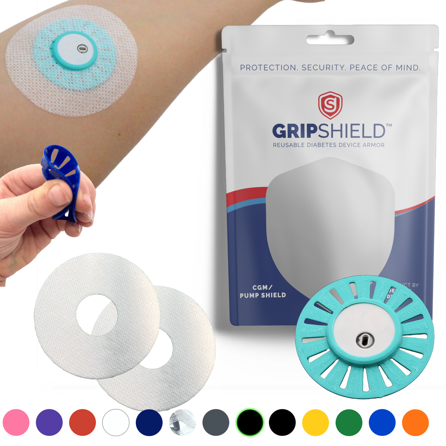 GripShield® Compatible With Libre® 3, Libre® 3 Plus & Minimed Instinct® – Reusable Device Protector | Secure & Comfortable Fit
