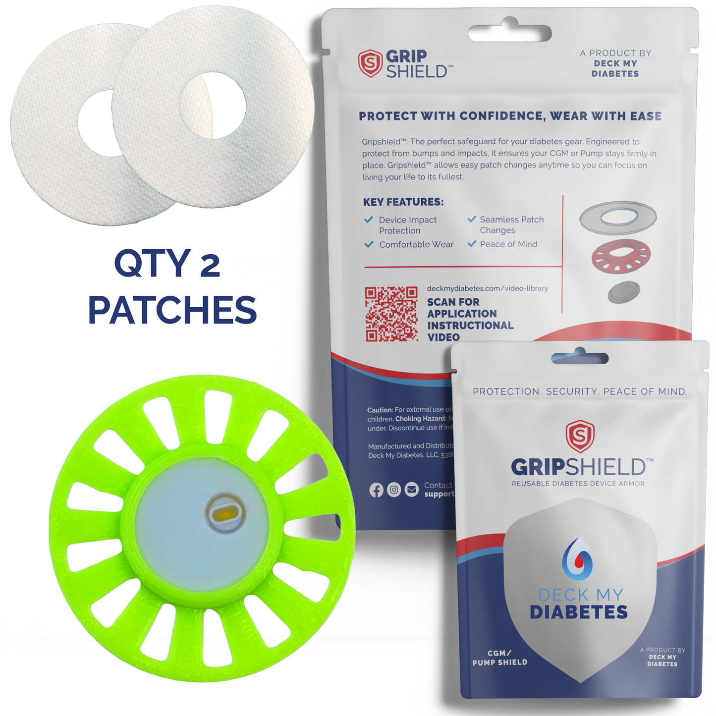 GripShield® Compatible With Libre® 3, Libre® 3 Plus & Minimed Instinct® – Reusable Device Protector | Secure & Comfortable Fit