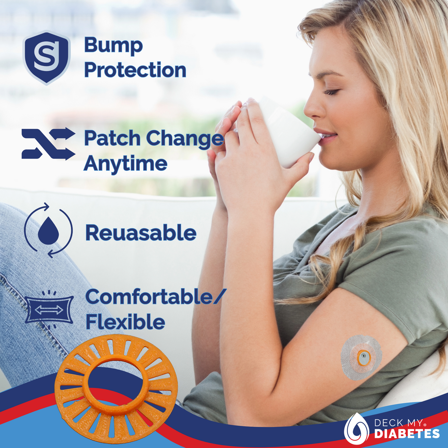 GripShield® Compatible With Libre® 3, Libre® 3 Plus & Minimed Instinct® – Reusable Device Protector | Secure & Comfortable Fit