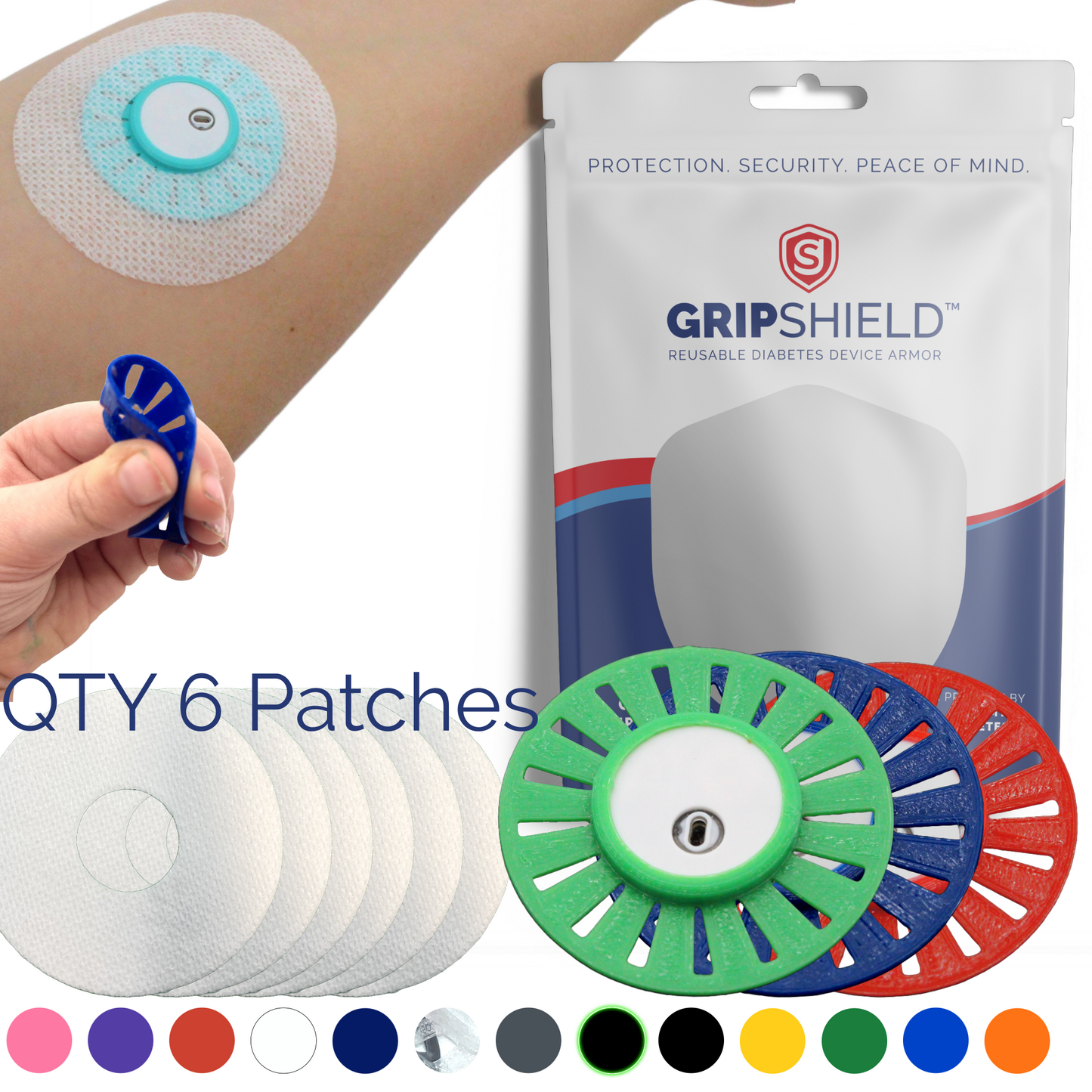 GripShield® Compatible with Libre® 3, Libre® 3 Plus & Minimed Instinct® – 3-Pack Combo | Select 3 Colors & Save!