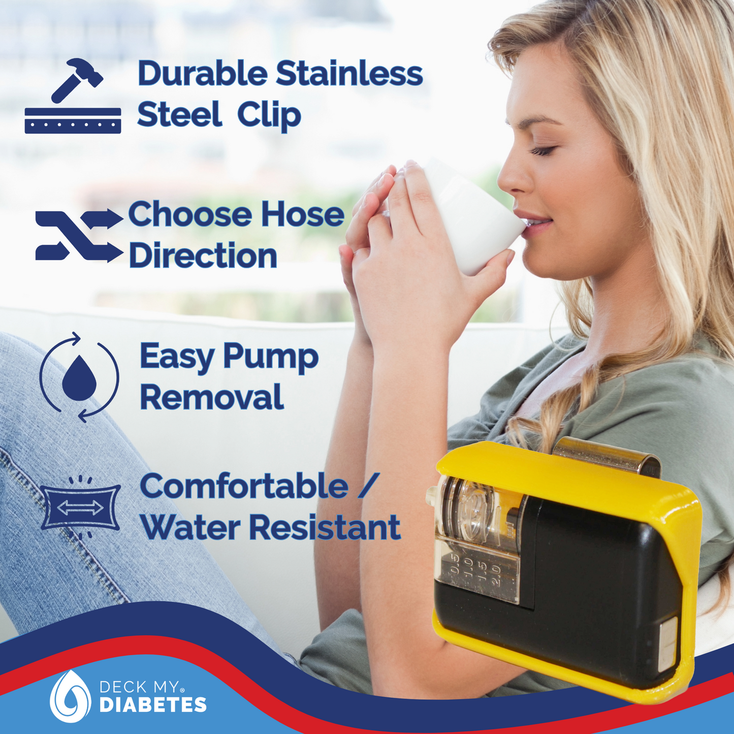 Horizontal Clip Case Compatible with Tandem Mobi™- Stainless Steel Clip