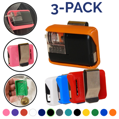 3 Pack Combo- Horizontal Clip Case Compatible with Tandem Mobi- Stainless Steel Clip