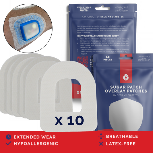 10 Pack- Overlay Patches Compatible Insulet's Omnipod® Insulin Management System | Waterproof & Hypoallergenic