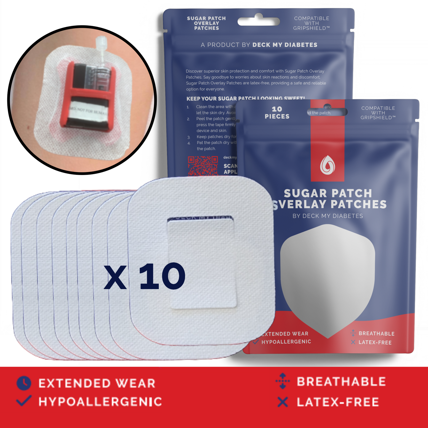 10-Pack Overlay Patches| Compatible with Tandem Mobi™ GripShield®