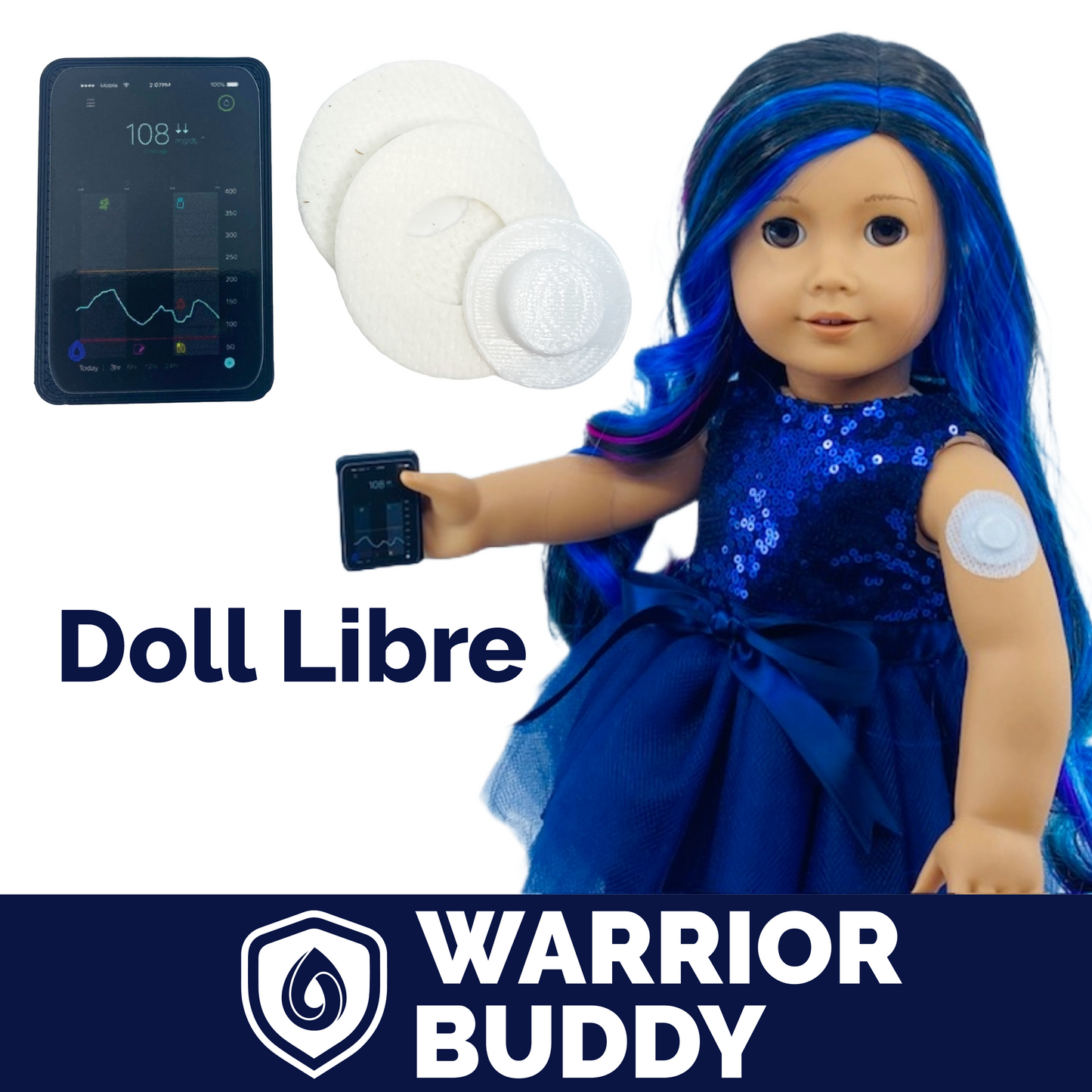 WarriorBuddy™ 'Libre®' Toy for 18" Dolls and Plush Toys | Handcrafted T1D Accessory