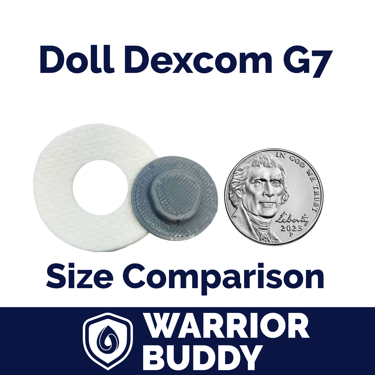 WarriorBuddy™ 'Dexcom G7™' Toy for 18" Dolls and Plush Toys | Handcrafted T1D CGM Accessory