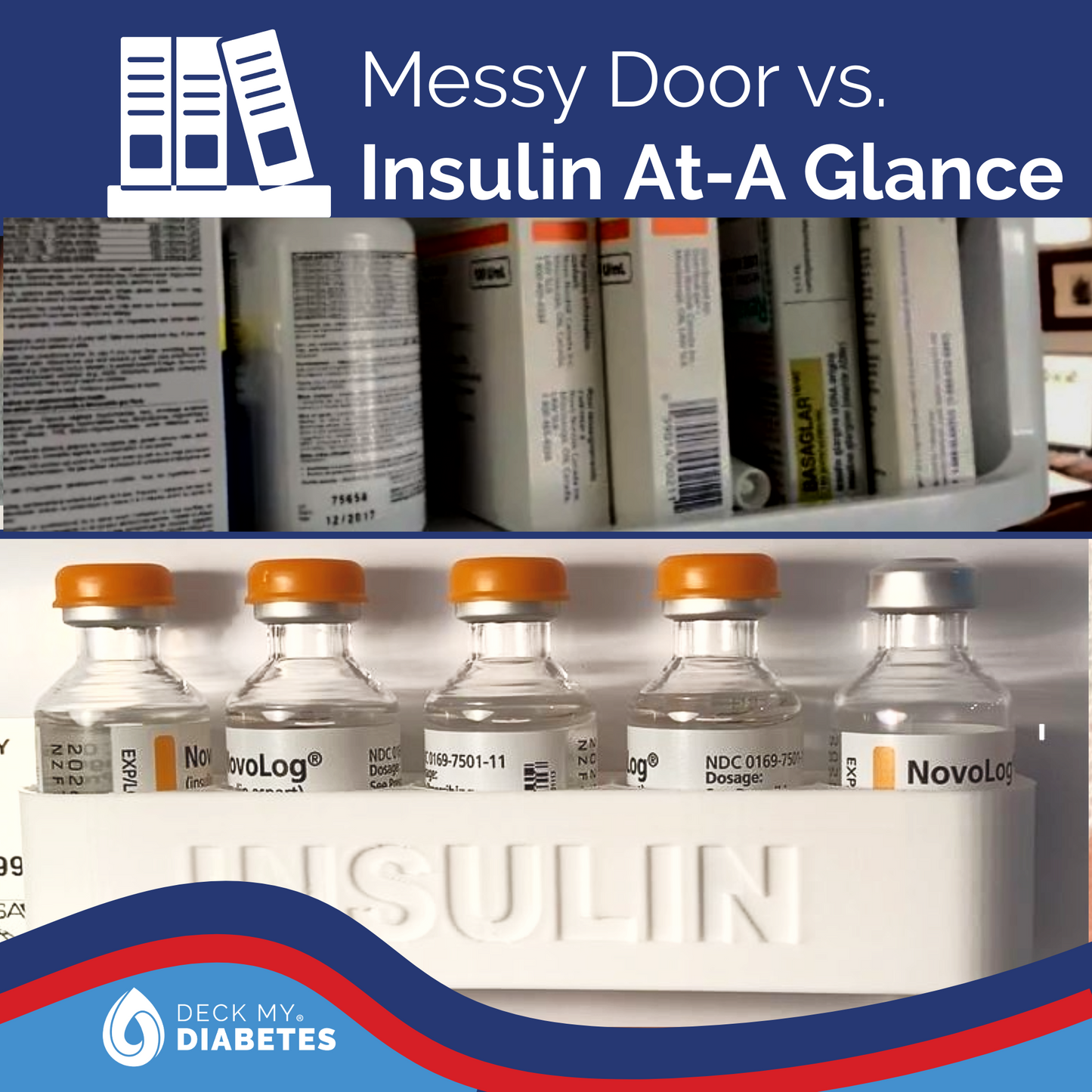 U-100 Wall-Mount Insulin Caddy™ – Holds 5 Vials | Refrigerator Organizer