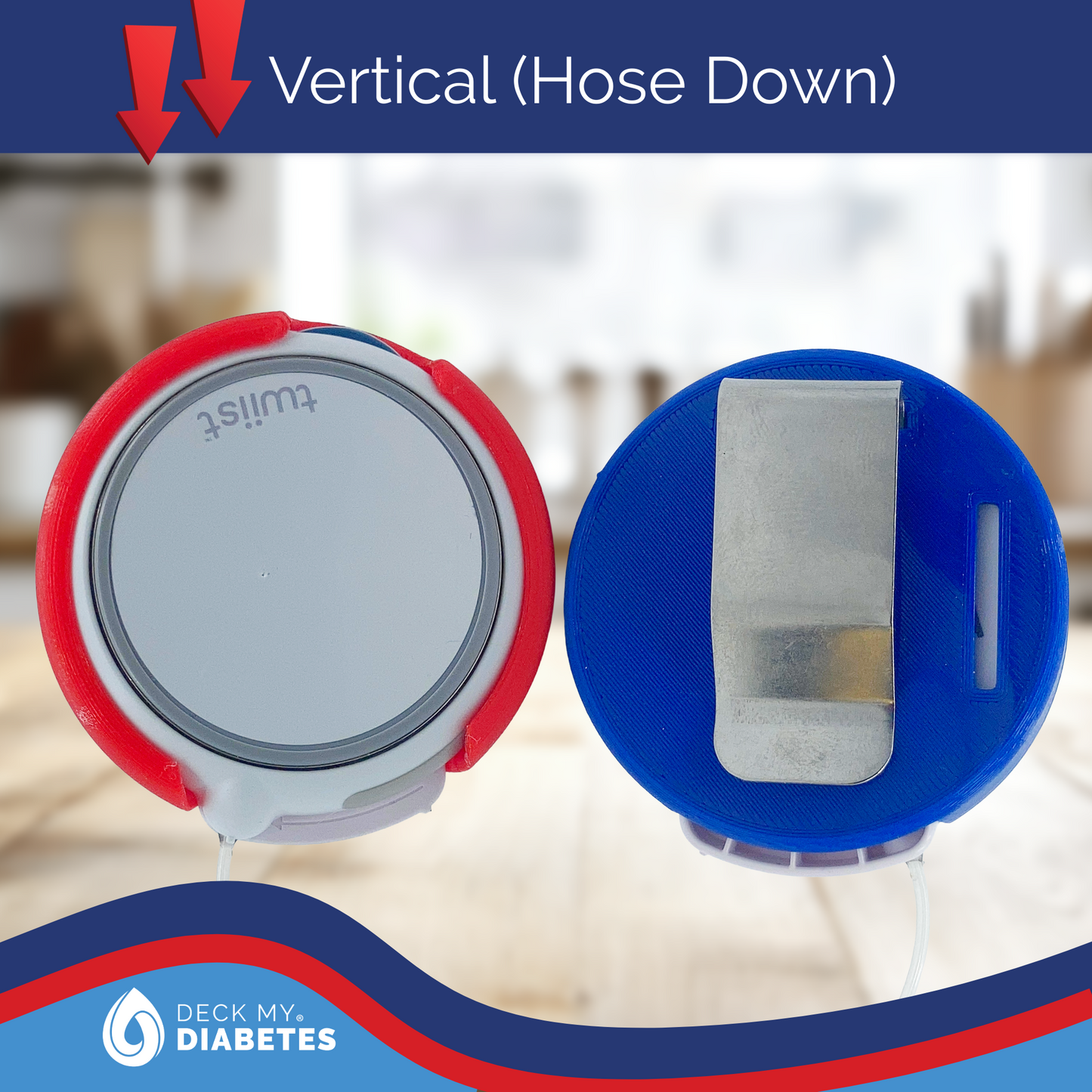 Vertical Clip Case (Hose Down) Compatible with Twiist™ - Flexible Case With Stainless Steel Clip