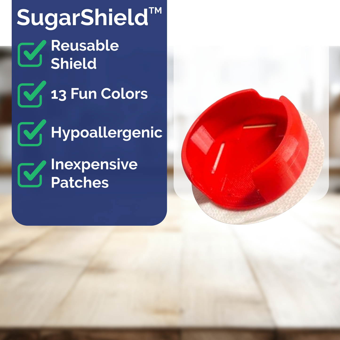 3 Pack Flexible + Reusable On Body SugarShield™ Compatible with Twiist™- 6 Sample Patches Included
