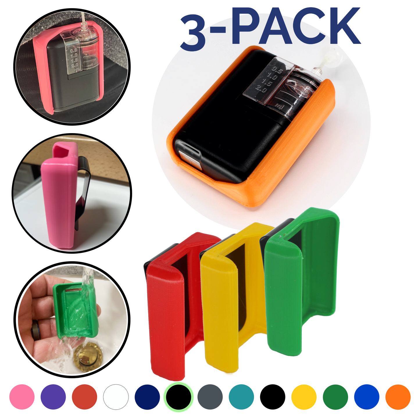 3 Pack Combo- Vertical Clip Cases Compatible with Tandem Mobi™- Stainless Steel Clip